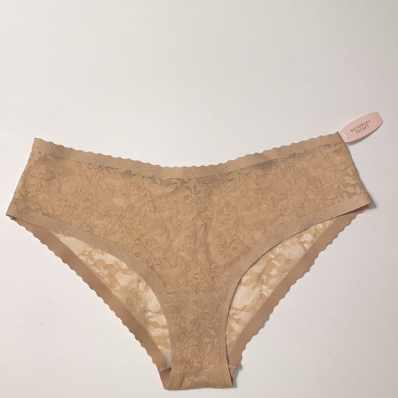 NWT Set Victoria's Secret Panty Sheer Lace HipHugger Beige Burgundy Maroon - Picture 3 of 9